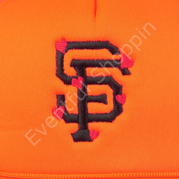 Nissun San Francisco Giants Lost Love Mesh Trucker Hat in Orange - Picture 6 of 8